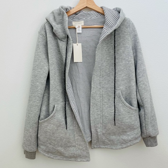 MELLODAY CONTRASTING SOFT HOODIE JACKET - Picture 5 of 6